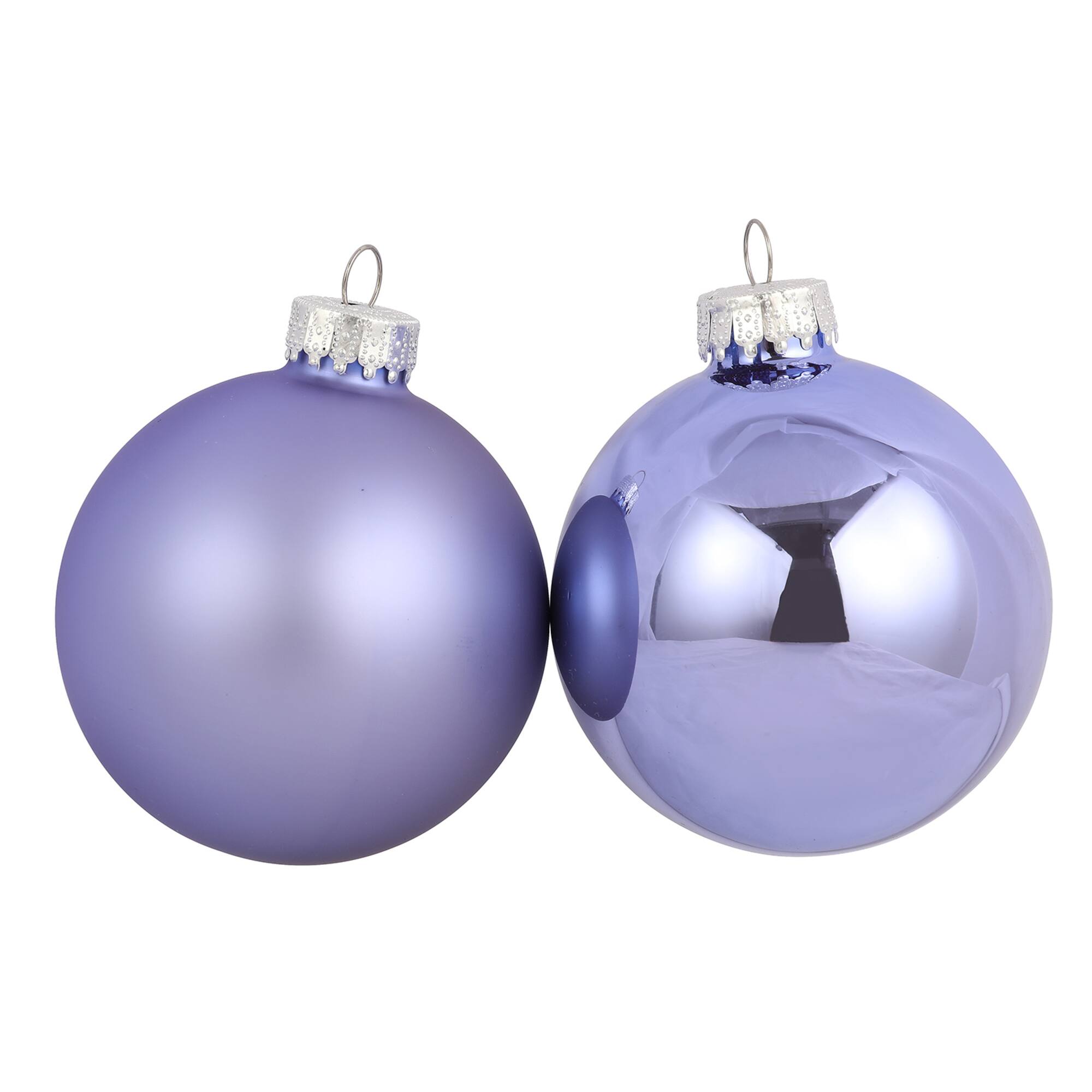 4 Pack 3" Lilac Matte & Shiny Glass Ball Ornaments by Ashland®